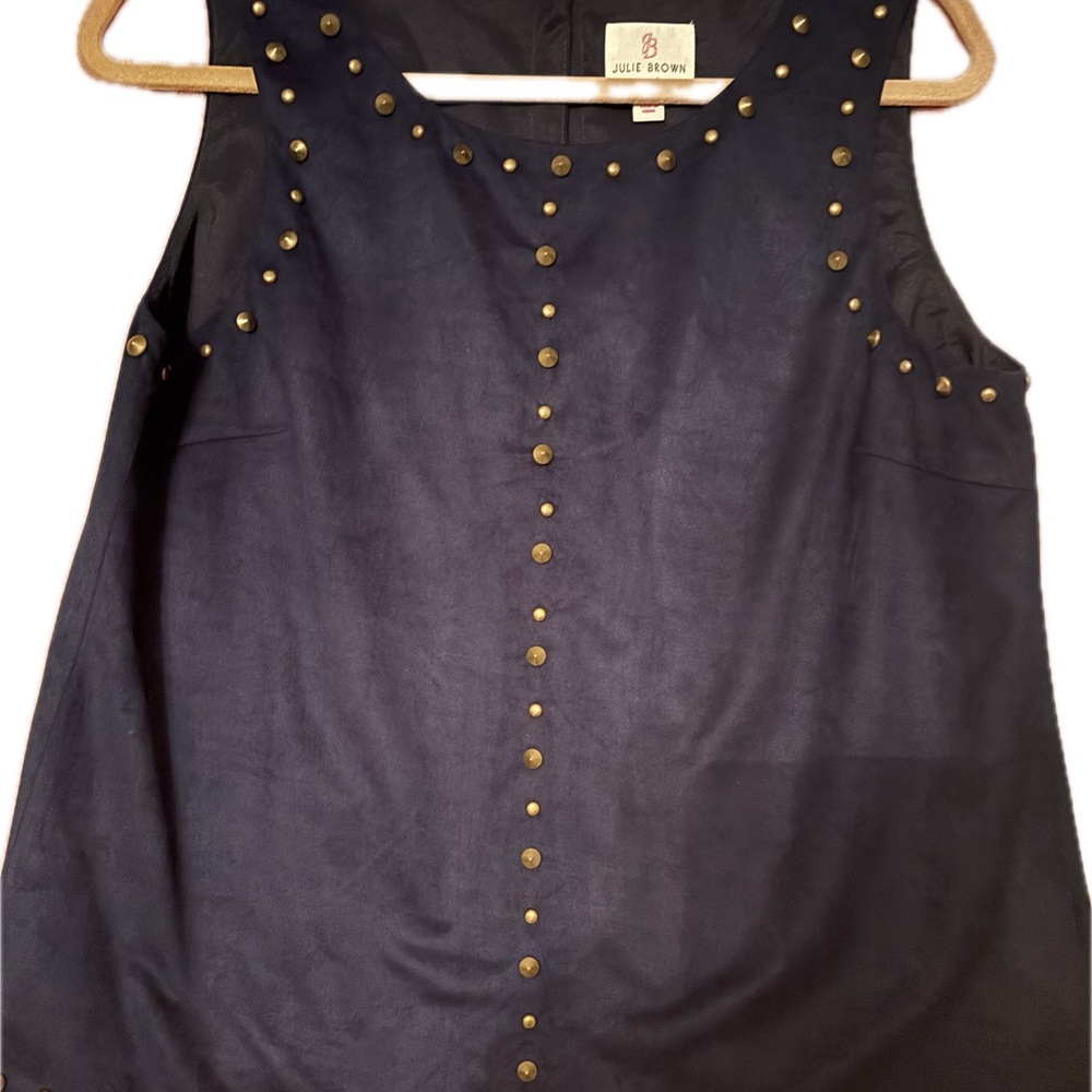 JB by Julie Brown Navy Tank Top with Gold Studs